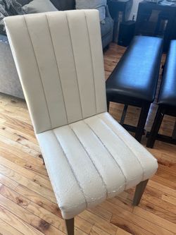 2 brown benches and take one white chair with it.