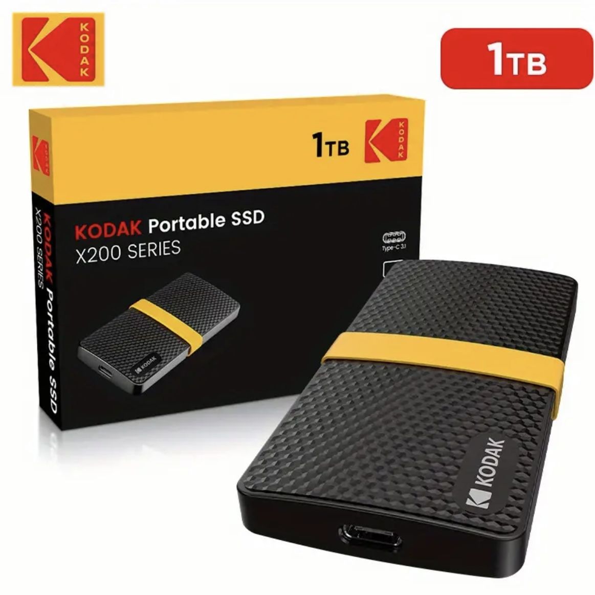 KODAK X200 External SsD Hard Drive HD 1TB USB 3.1 Mini Portable SSD Laptops Smartphone Computer PS4 PC MAC TV TabletGift