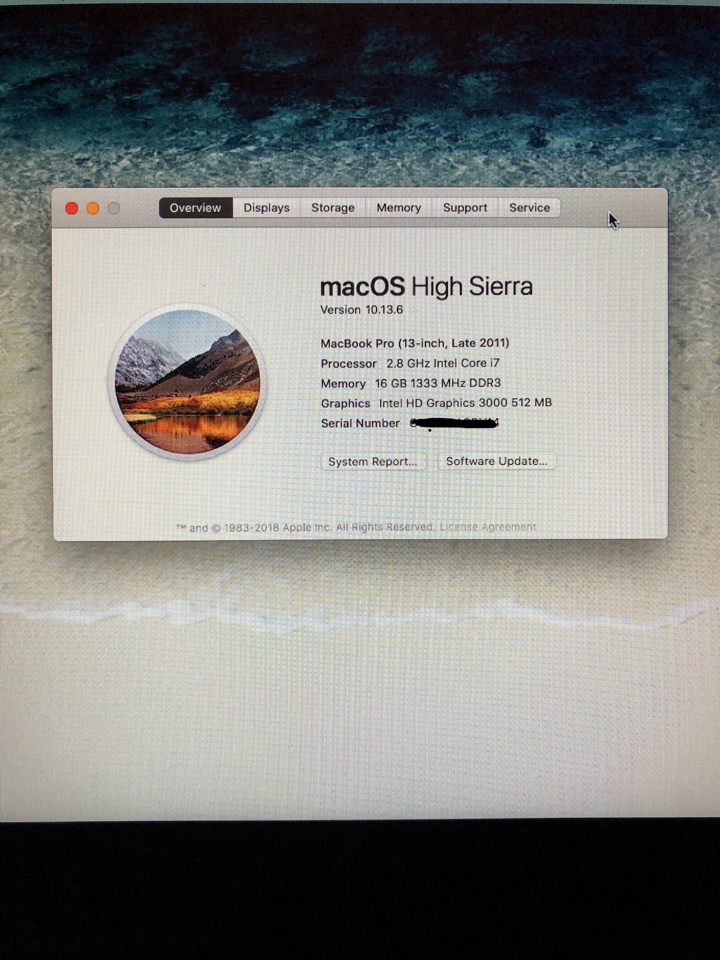 Apple MacBook Pro 13” 750gig 16gb Ram