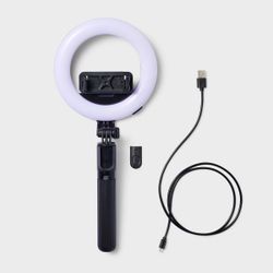 Mobile phone camera extension rod with light and remote control