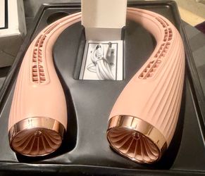 Pink & Rose Gold RTAKO Hanging Neck Fan