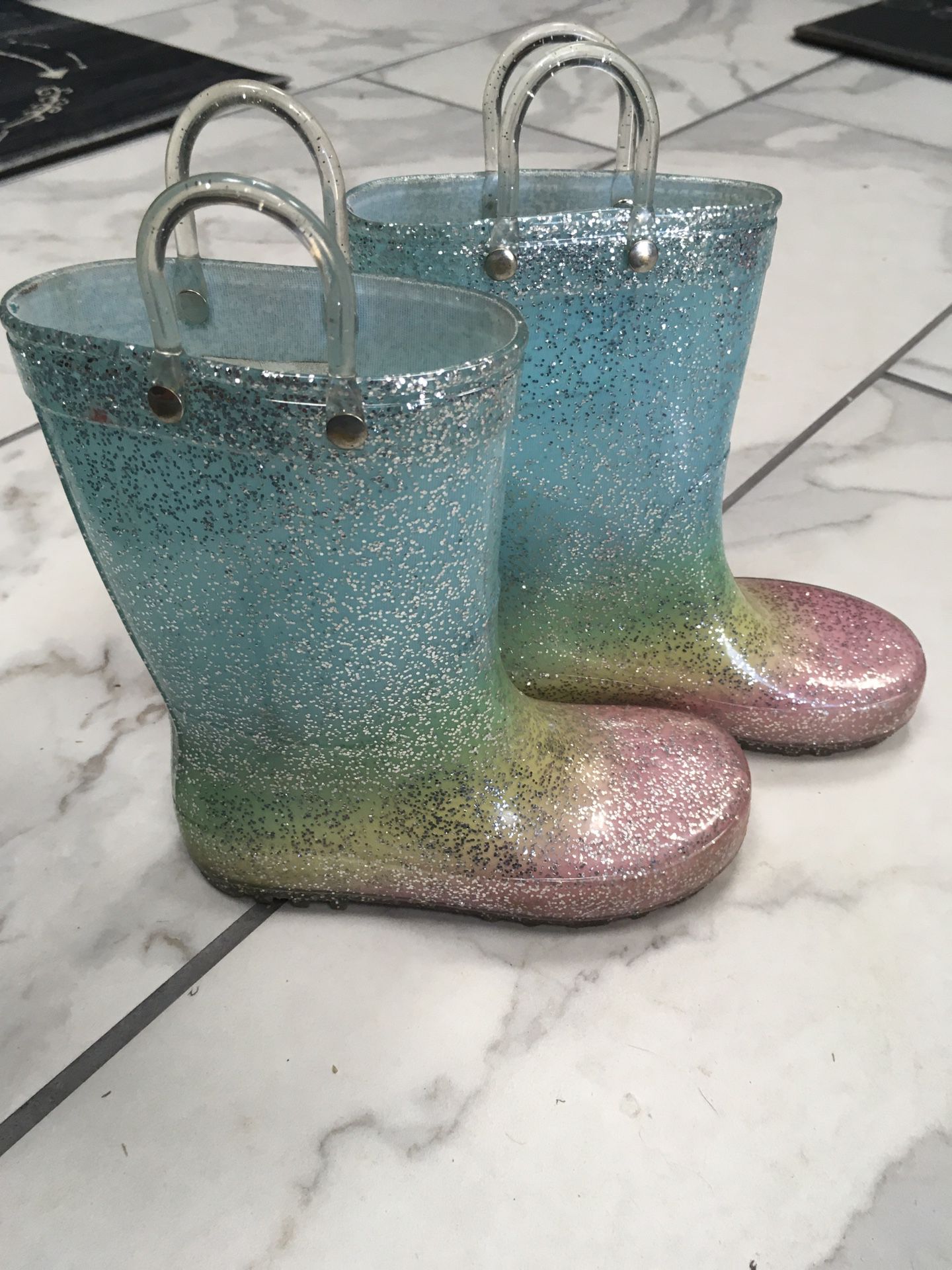 Glitter rain boots size 10