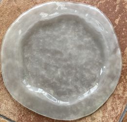 Vintage Frosted Hand Blown Glass Platter