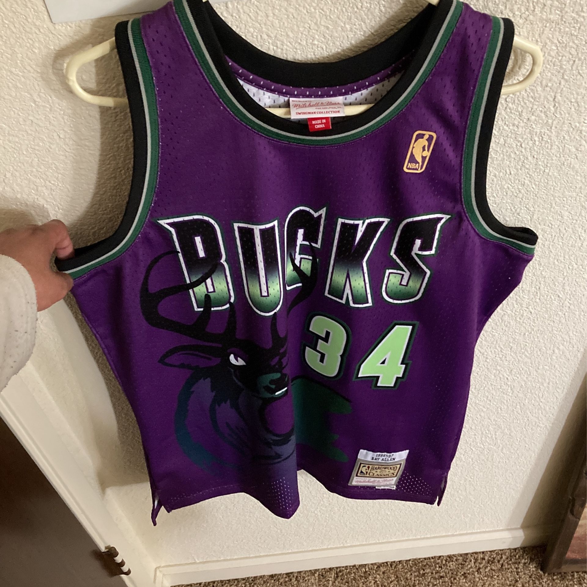 Ray Allen NBA Bucks Jersey Mitchell & Ness Size Large