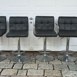 4 Swivel Adjustable Bar Stool Chairs