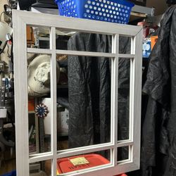 rustic farmhouse windowpane mirror