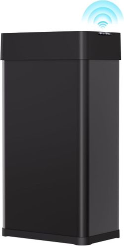 21.1 Gal Automatic Trash Can, 80L Stainless Steel Motion Sensor Garbage Bin, Touchless Brushed Wastebasket, W/Butterfly, Soft-Close Lid, for Living, D