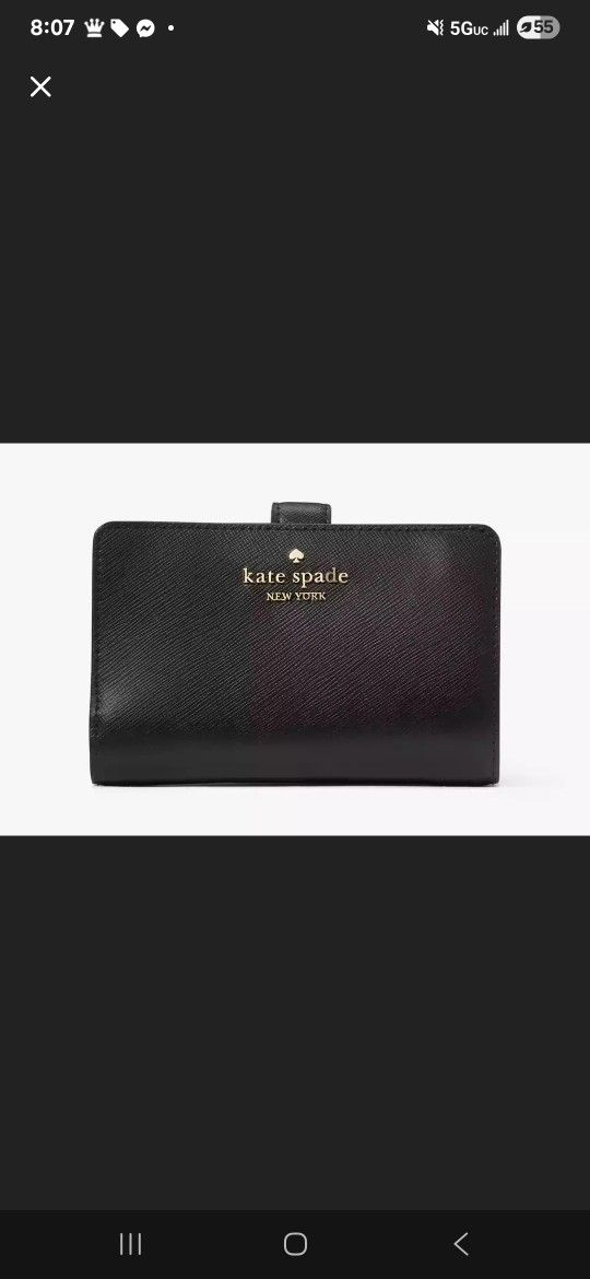 Kate Spade New York Black Leather Bi Fold Wallet