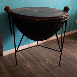 Leather & Wrought Iron Drum