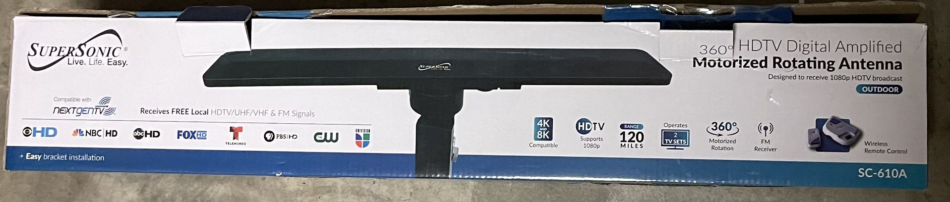 SuperSonic Low-Profile Outdoor HDTV Antenna