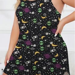 Cute Alien Glow In The Dark With Planets, Pajamas!