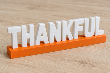 Thankful Shelf Sign, Thanksgiving Table and Mantel Decor, Custom Base and Lettering Colors