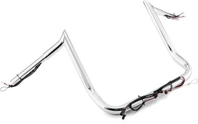 Mofun 12" Handlebars Pre-wired Ape Hangers 1 1/4" Meathook Ape Bar 