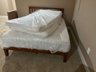 Queen Size bed with 10 inch thick Ikea mattress