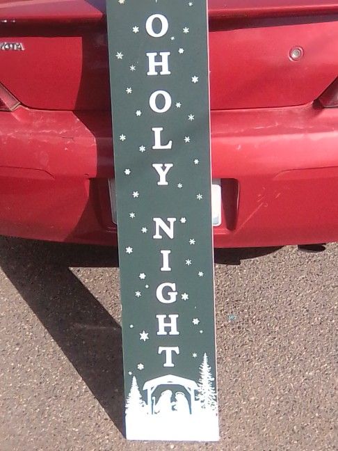 Holiday Outdoor Decor Porch Sitter Double Sided Sign New