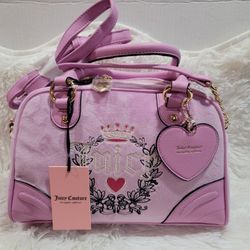 Juicy Couture Fondant Pink Heritage Bowler Crossbody Bag NWT Viral New