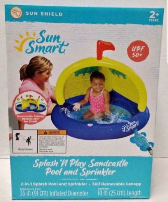 Sun Smart Splash N Play Sandcastle Pool And Sprinkler NEW