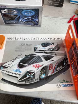 Original 1984 Mazda Le Mans C2 Victory Poster Multi Signed Morton Busby Knoop