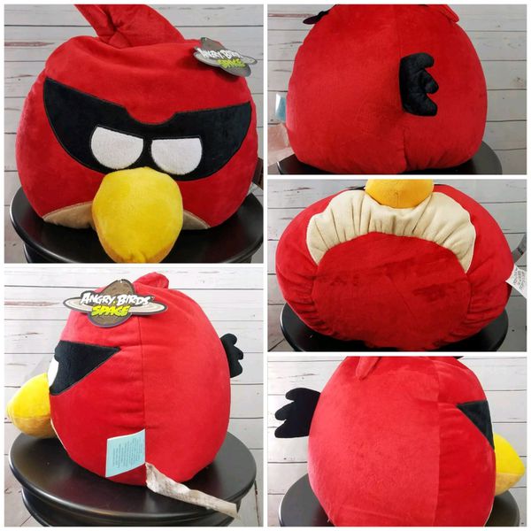 Angry Bird Rovio Plush Stuffed Animal Round Pillow Large Red For