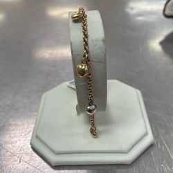 10k Heart Anklet 