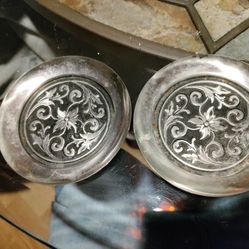 International Decorator 18-8 Stainless Steel Drinking Coasters. Silver And Black