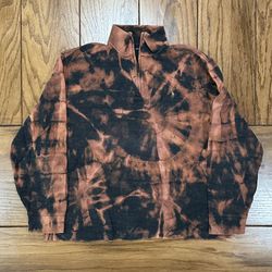 😵💫 Tie-Dye PONY Mens LARGE Ralph Lauren POLO Long Sleeve Quarter Zip Vintage Dress Sweater Shirt