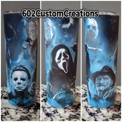 Horror Tumbler Cup - COLD & HOT - 20oz Stainless Steel  - Holiday Birthday Gift Mom Wife Daughter Sister Brother Chucky Jason Freddy Ghostface Mother
