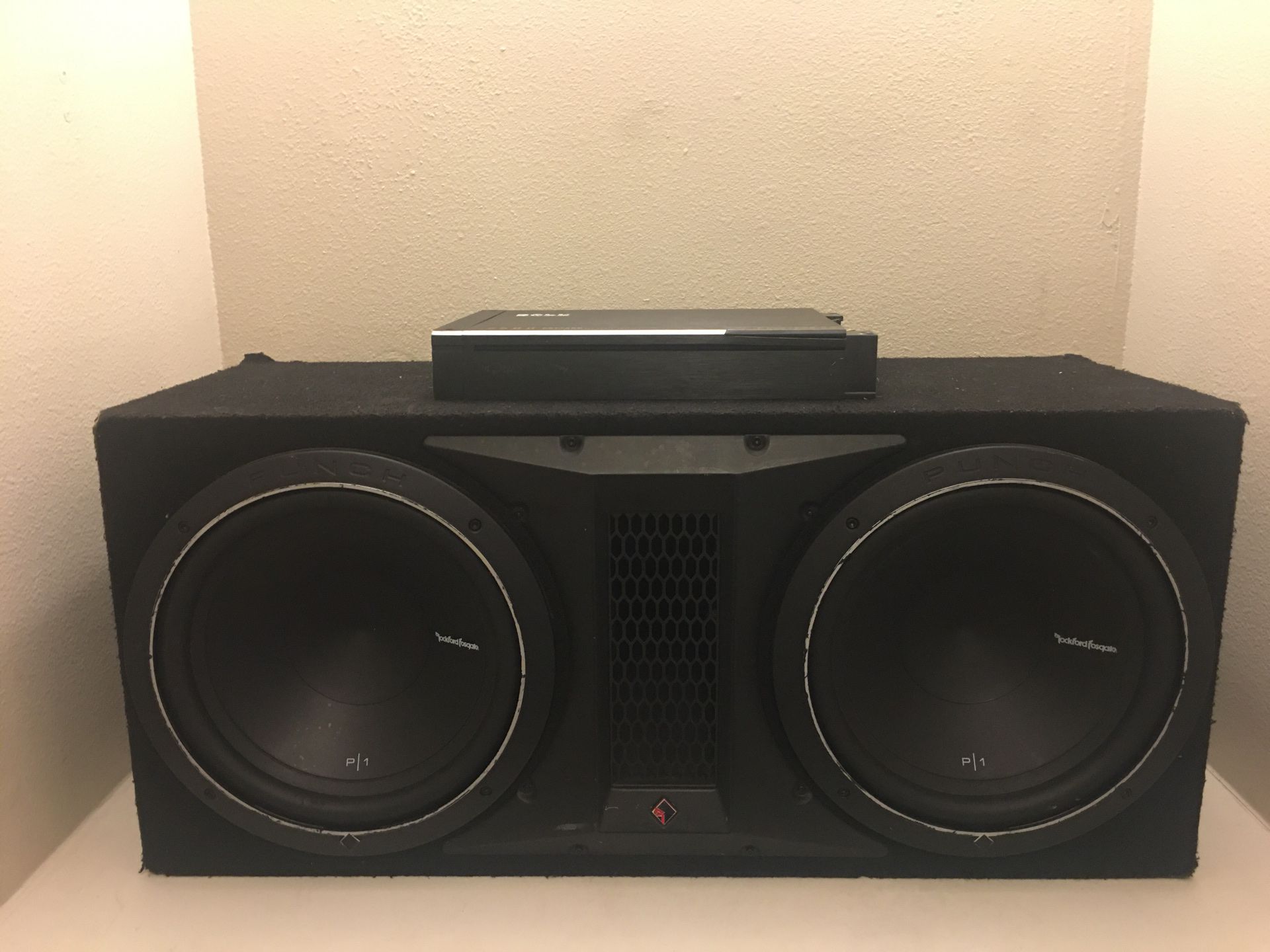 Two 12 size speakers & amplifier