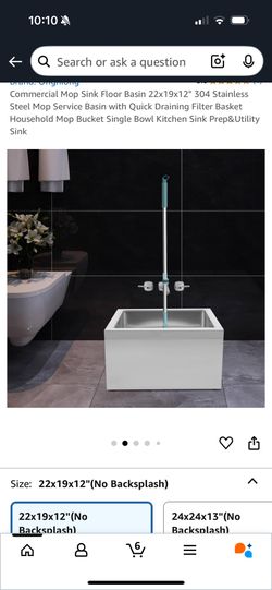 New Commercial Mop Sink Floor Basin 22x19x12"