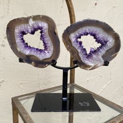 Amethyst Crystal Rings On Stand