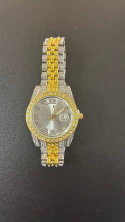 Two-Tone Iced Out Dress Watch