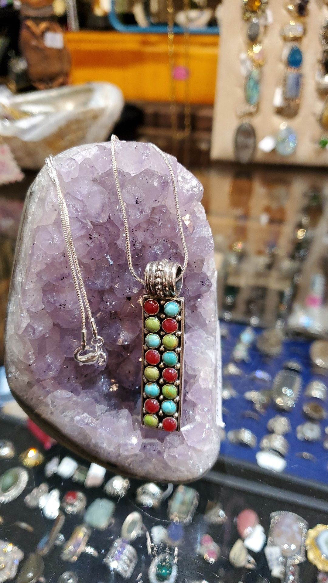 Sterling and stone necklace