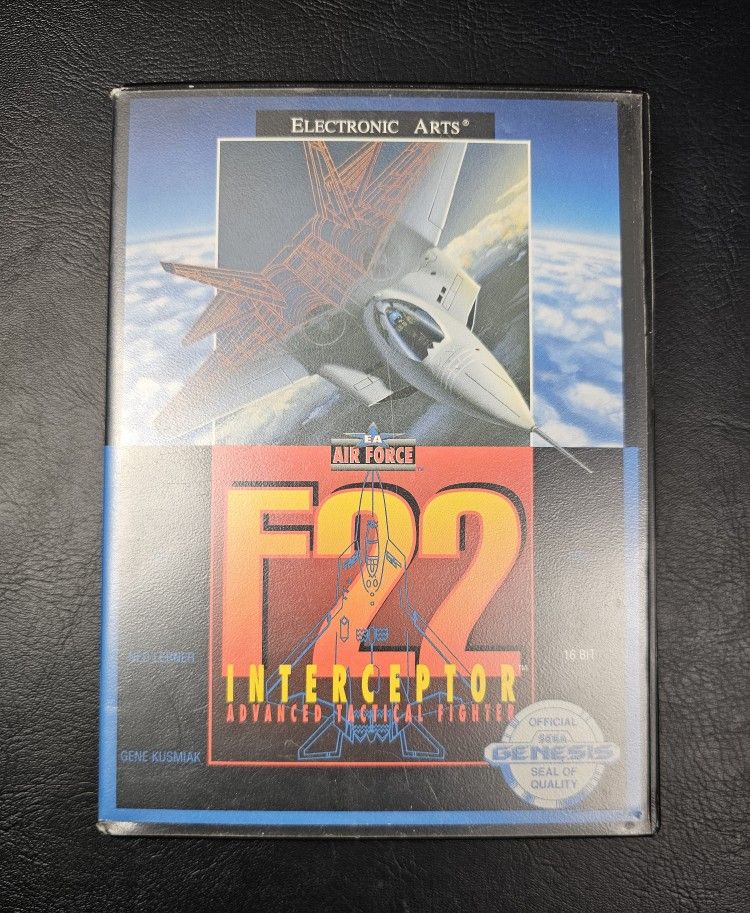 F-22 Interceptor (Sega Genesis, 1991) Complete Case & Manual