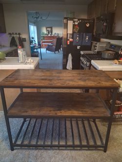 Kitchen Island Table with Shelves