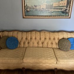 Couch:  Vintage Couch, Gold, Hardly Used, Very Sturdy