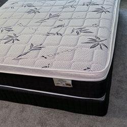 Full Size Mattress And Box Spring Bamboo Pillowtop