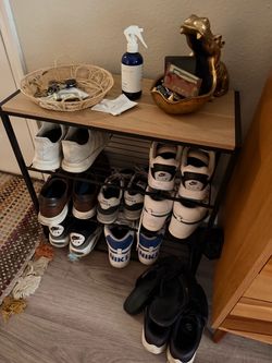 3-Tier Shoe Rack with Wood Top