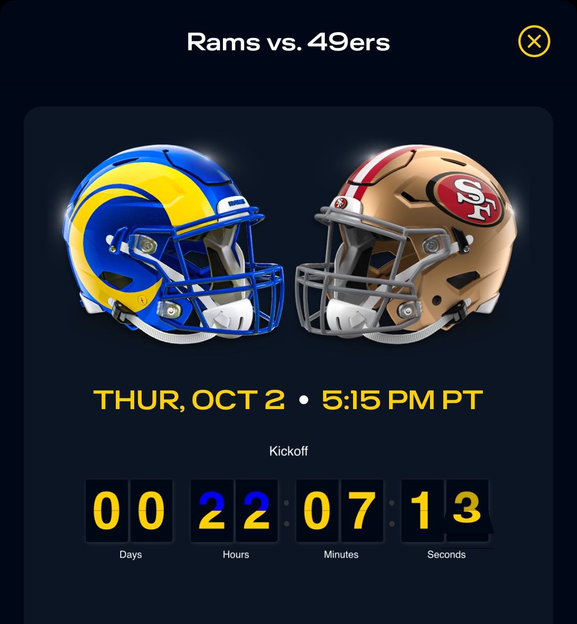 Rams Vs 49ers (Lower Level Seats)