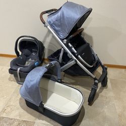 Uppababy Vista Stroller With Car Seat And Bassinet