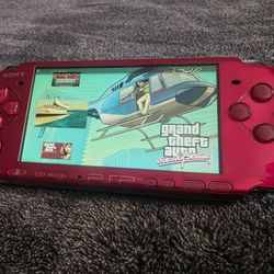 Playstation Psp 3000 Carnival Radiant Red Mod--ded Video Game Console 