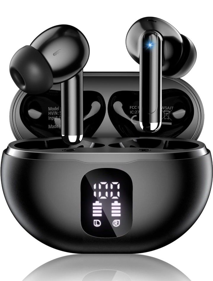 Wireless Earbuds, Bluetooth 5.4 Headphones with 50H Playback,