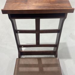 M-Solid Wood Prayer Bench Stool with Shelf and Cushion Church Prayer Bench Table Chair Padded Kneeler for Kneeling at Home, Religious Gifts, 23 x 11 x