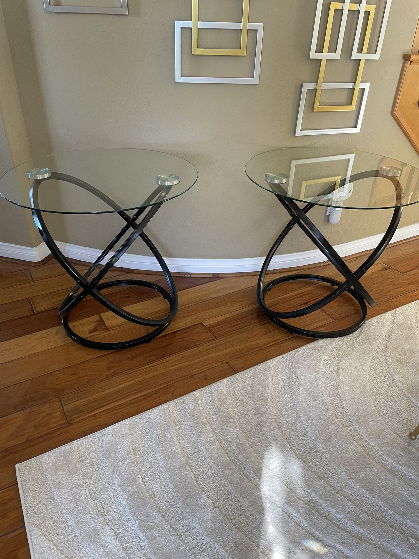 Glass End Table Set