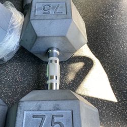 🎄 Christmas Special Offer 🎅🏻 75lb Hex Head Dumbbells New