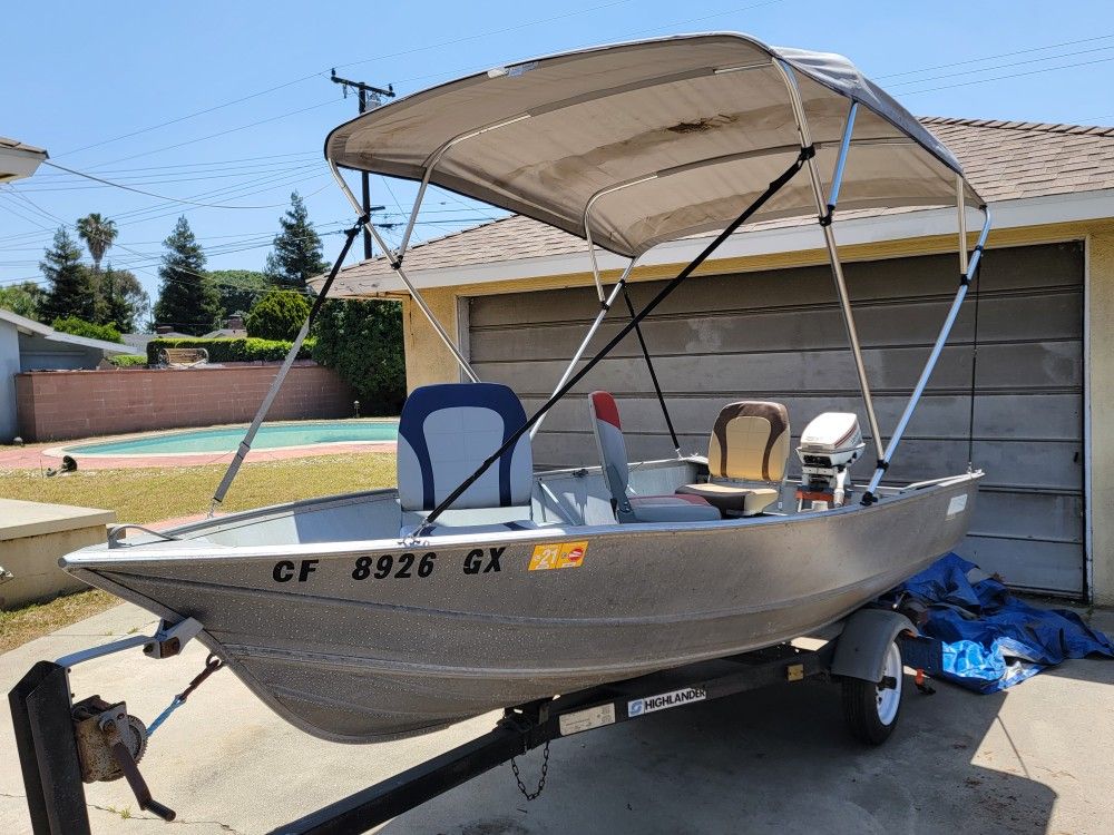 Aluminum Fishing Boat W/15hp 2 Stroke