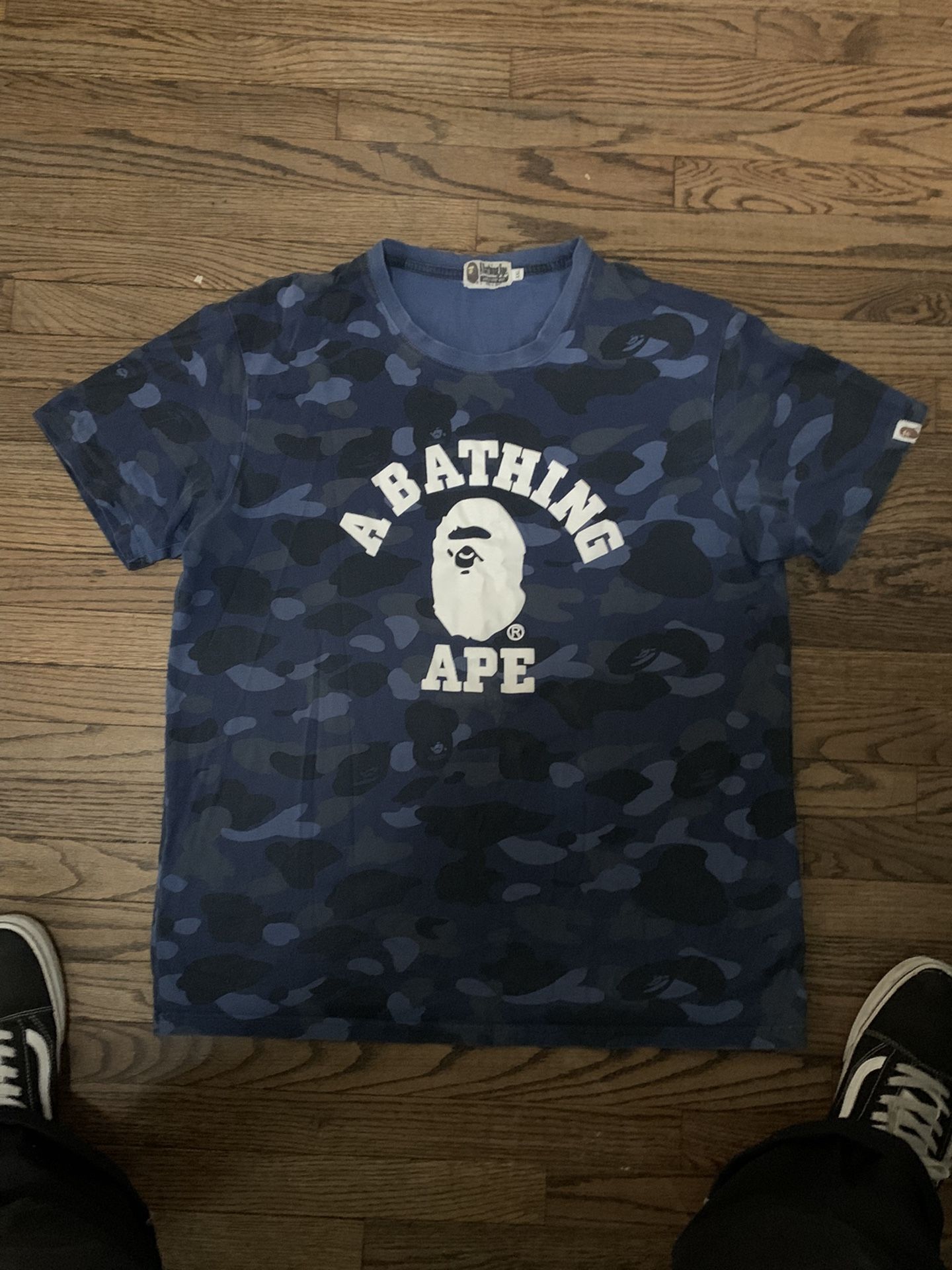 Bape Blue College Camo Tee
