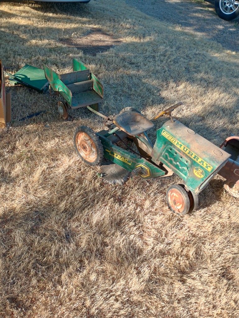 Vintage Murray Tractor With Trailer And Pedal Car Very Rare And