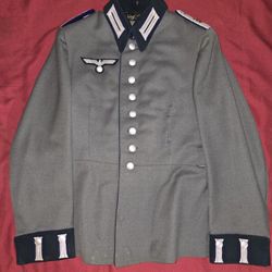 1OO% ORIGINAL WW2 GERMAN ARMY OFFICER'S MEDICAL PARADE WALK-AROUND-DRESS TUNIC 