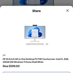 23.8”  HP Touchscreen All In One PC
