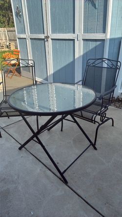 wrought iron table 2 chairs